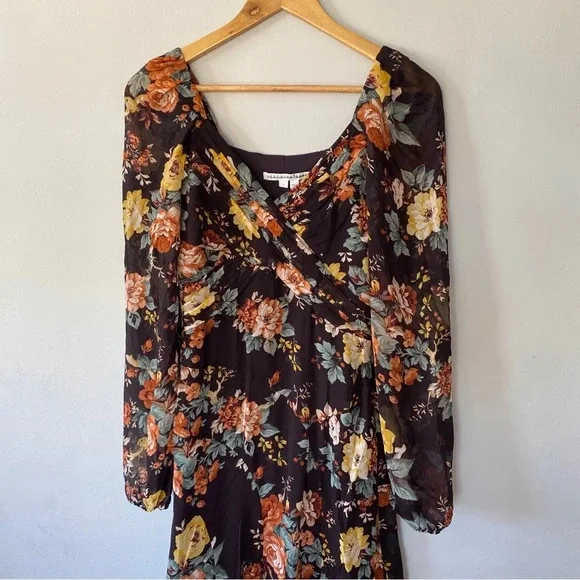 Veronica Beard Maxi Silk Floral Long-Sleeve Avani Dress Size 0 NWOT